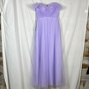 NWT Azazie Valeria Lilac Purple Fairycore Tulle Maxi Dress